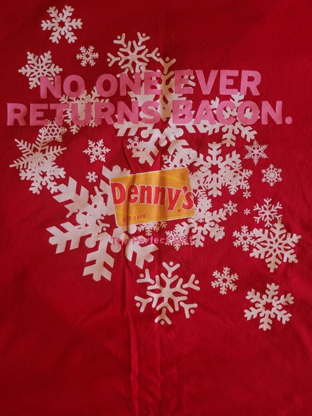 Vintage Denny's Restaurant Employee Work Shirt Christmas Red Medium Short Sleeve